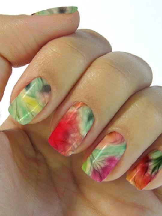 Naisten DIY Fantasy Floral Flowers -kynsitaidetarrat Kynnet kääritään kynsityökalujen manikyyri