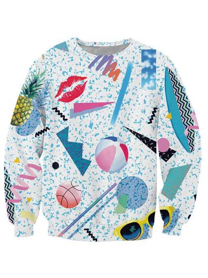 Dam Höstmode Utskrift Crewneck Tröjor Tröjor Sportkläder Långärmade Toppar