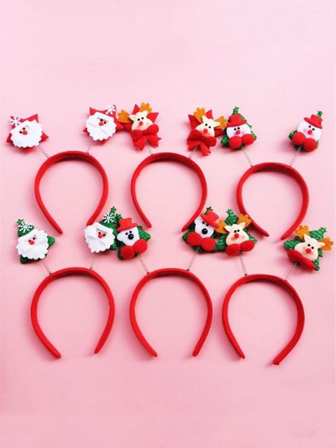 Celebrações de natal Xmas Papai Noel Árvore Boneco de Neve Cervos Urso Padrão Faixas de Cabeça Festival Decora Adereços Meninas Headwear