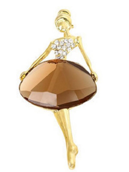 Ny mode kreativt design Crystal Ballet Girl Broche