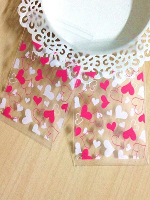 Paquet cadeau saint valentin sacs OPP cellophane cadeaux de noël biscuits gâteau cadeau bonbons sacs adhésifs fournitures de décoration