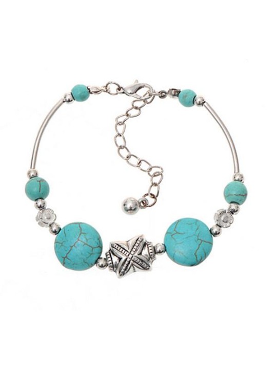 Womens Sweet Türkis Perlen versilbert süß Armband handgemachte Accessoires Schmuck Geschenke