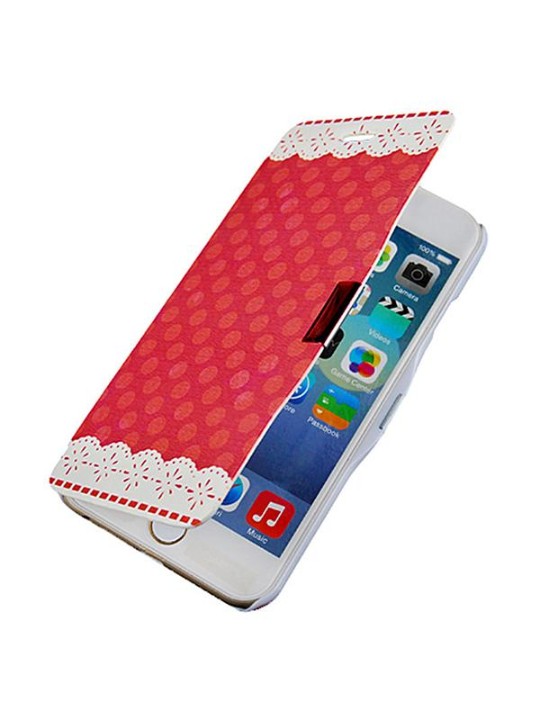 Netter Mode-Magnet-Wölbungs-Telefon-Abdeckungs-künstliches Leder-Telefon-Kasten für Iphone 6S rote Farbe