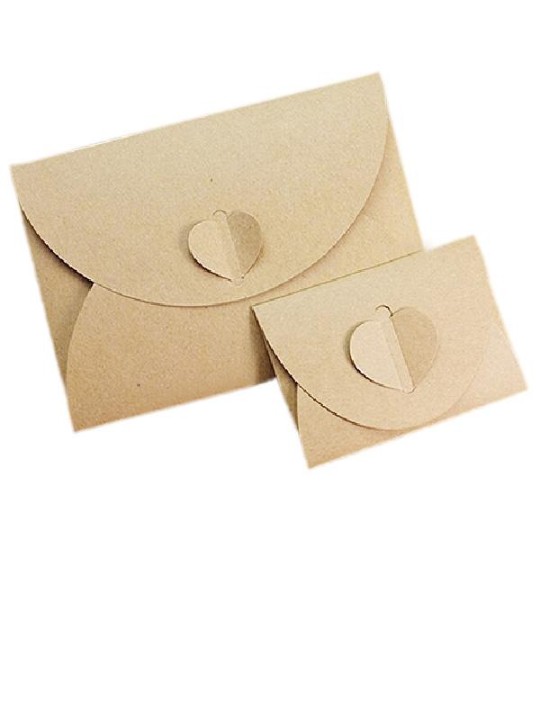 Korean Retro Einfache 10 TEILE / SATZ DIY Kraftpapier Liebe Herz Faltung Umschläge