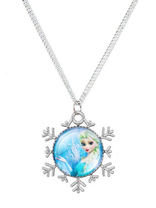 10 Stil! Frozen Free Fall Elsa &amp; Anna Hirsch Schneemann Schneeflocke versilbert Glas Kinder Anhänger Unisex Halskette