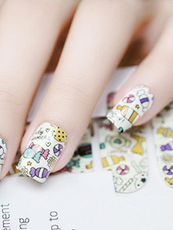Women's Cartoon Animal Pattern DIY Sticker Nail Art Decals Nails Wraps Nail Tools Manicure