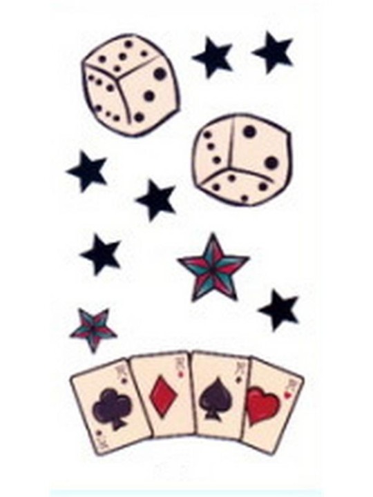 Mode Poker Star Dice Wasserdicht Tattoo Aufkleber Decals Temporäre Tätowierung