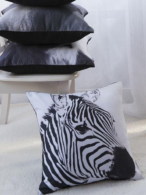 Einfalt frjálslegur tíska Zebramynstur Bómullarsófi koddaver bíllpúðahlíf