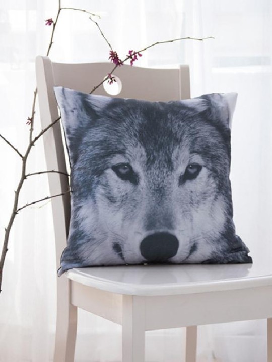 Yksinkertainen rento muoti susi kuvio puuvilla sohva tyynyliina auton tyynynpäällinen