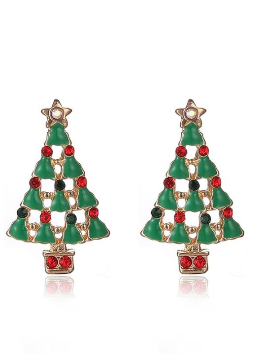 Venda quente Mulheres Moda Jóias Árvore De Natal Padrão Earbobs Brincos Presentes de Natal Pingente Para Os Amantes