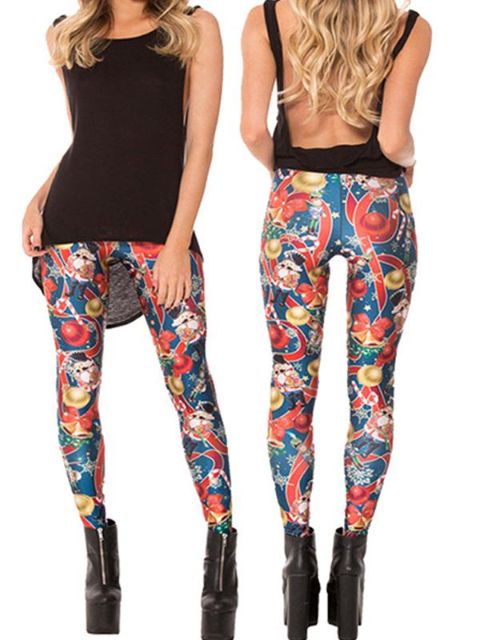 New Fashion One Size Black Milk Galaxy Christmas Digital Print Leggings Fitness Leggings For Women