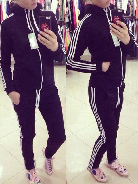 Women's Fall Fashion Leisure Number Letter Print Zipper Hoodie Sweatshirts Suit Sets Sports Sets