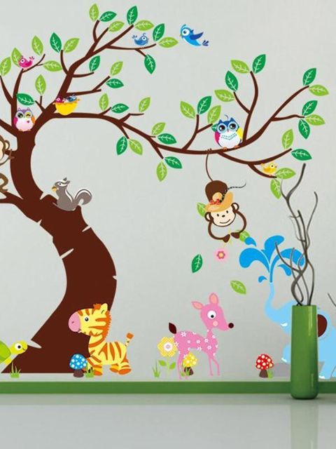 Heißer Verkauf Diy Affe Wandaufkleber Original Tier Wandkunst Für Kinderzimmer Baum Wandtattoo Baby Room Home Dekoration