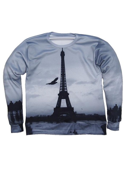 Moda de otoño de manga larga cuello redondo sudaderas impresión jerseys deportivos Outwear Tops