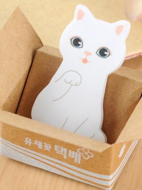 Cute brevpapir tegneserie kasse kat noter klistermærker børn studerende &amp; kontor fødselsdag forretning skrivning gaver