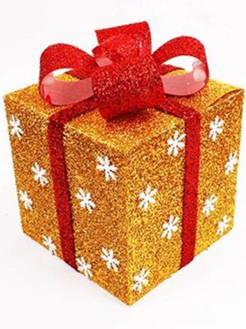 Sammenfoldelig sneprintet julegaveæske Tredimensionalt kvartet-gavepakker (25cm)