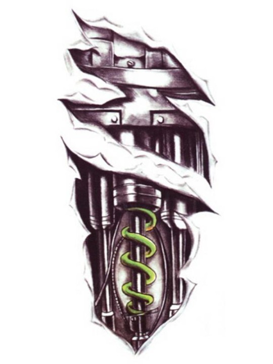 Creative 3D Mighty Arm Waterproof tatueringsdekaler Temporary Tattoo