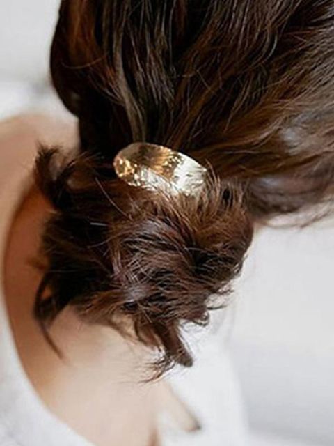 Moda feminina New Gold Silver Metal deixa cabelo anel Headwear acessórios para o cabelo