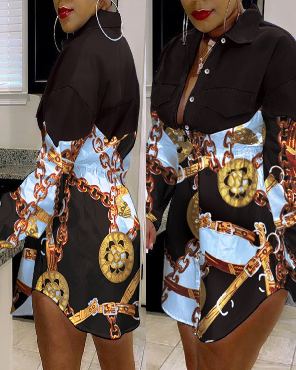 Ketju Patchwork Button Etupaita mekko