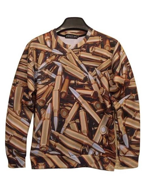 Unisex Hot Fall Fashion 3D Bullet Print Leisure Collegepaidat