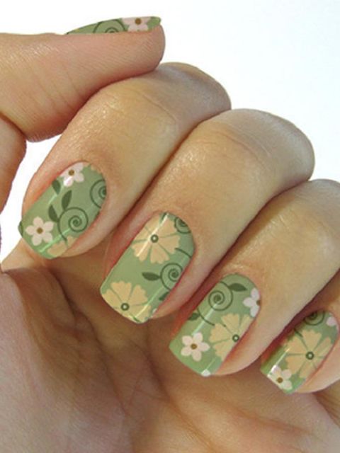 DIY natural das mulheres deixa Floral Nail Art Decalques Unhas Wraps Nail Tools Manicure