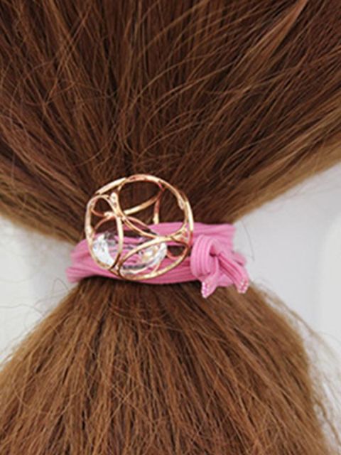 Hollow-out Crystal Ball Hair Ring Hair Band Women's Hair Accessories High Elastic Hair Ropes Zircon Accessories