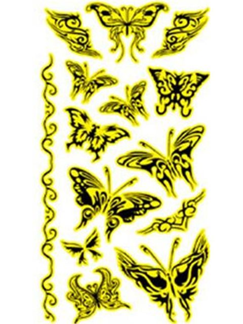 Unisex Fashion Vivid Butterfly Noctilucous vedenpitävät tatuointitarrat Tarrat väliaikainen tatuointi