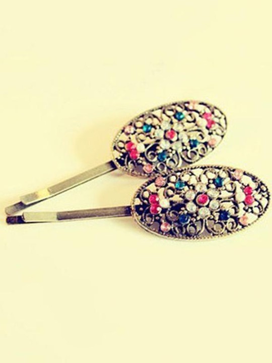 Mode féminine nouveau Vintage rétro diamant creux Floral pince à cheveux chapeaux accessoires de cheveux