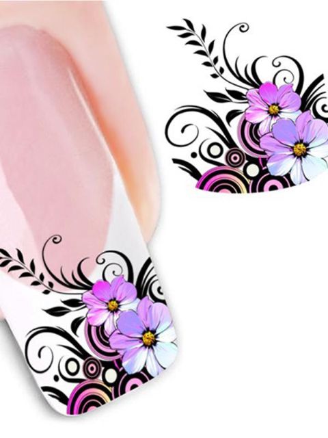 Naisten tyylikkäät violetit kukat / juoksuhevonen / lemmikkikoira / Marilyn Monroe / söpö kettueläin DIY-tarra kynsitaide Tarrat kynnet kääreet kynsityökalut manikyyri