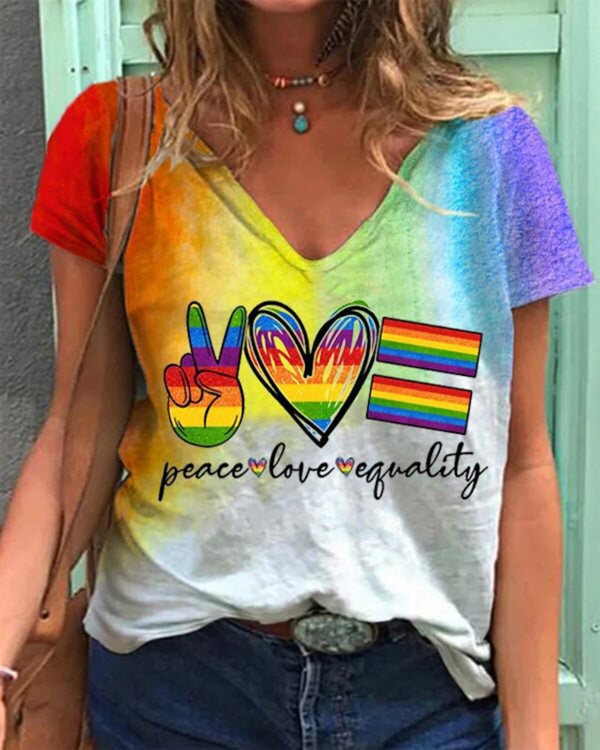 Round neck rainbow tops