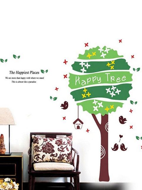Frohe Weihnachten Home Decoration Schöne Bäume Vogel Aufkleber Wand Fensteraufkleber
