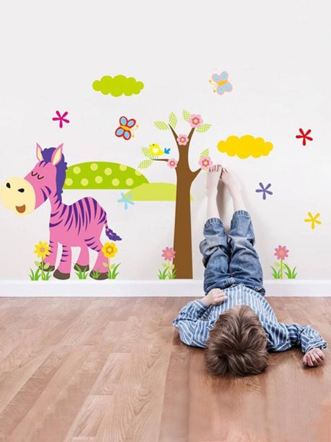 Cartoon Animal Forest Wall Stickers decals for Nursery and kids room Home decor 3d Wall Stickers For Kids Room home decorations