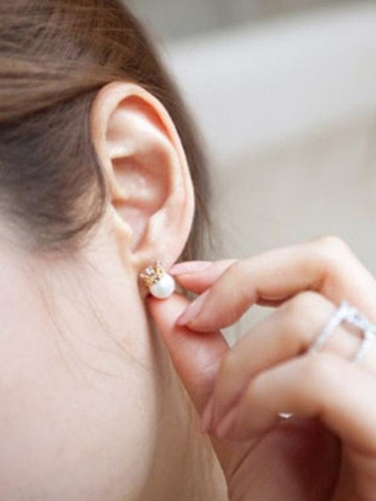 Dammode nya eleganta stora pärlkrona örhängen