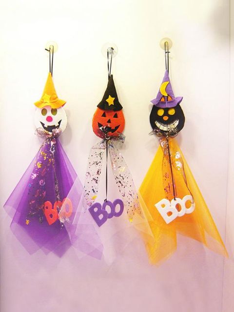 Bracelet en tissu citrouille noir blanc fantôme Halloween pendentif fête utiliser accessoires décorations de festival