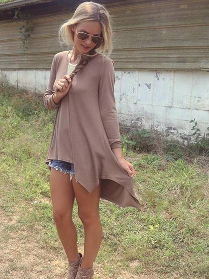 Women's Plus Size Autumn Winter Shirt Pullover Korean Fashion Irregular Tops Blouse S/M/L/XL