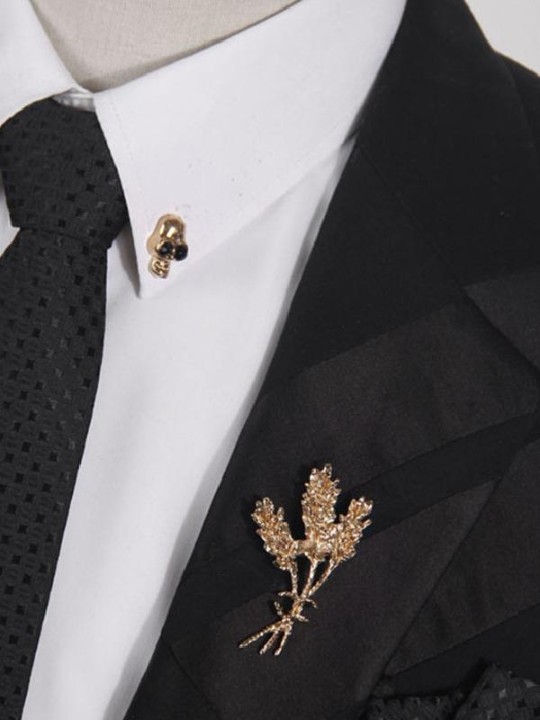 Unisex New Fashion Wheat Crystal Decoration Brooch Collar Brooch