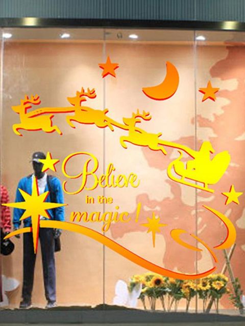 Gleðileg jól Skreyting á heimilinu Gullhjörtur í töfraforminu Límmiðar