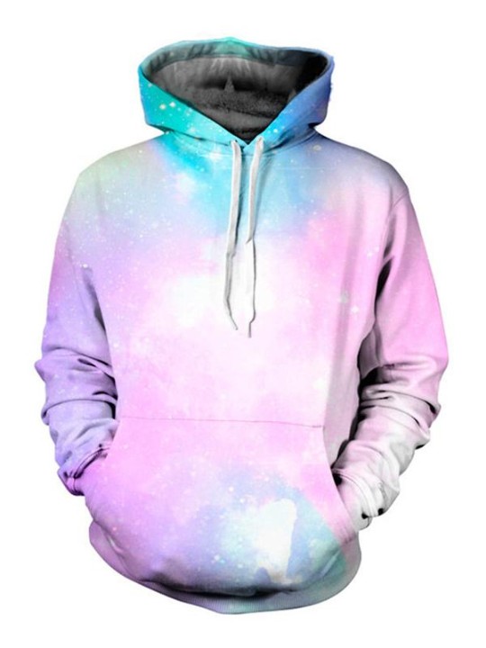 Herbst Winter Frauen Mode Galaxy Raum Muster Langarm Muster Hoodies Pullover Outwear