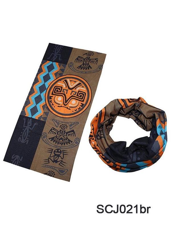 Bicycle Riding Turban Magic Headband Veil Cap Head Scarf Pictographic Tibetan MOWA Nirvana Printed Windproof Bandanas
