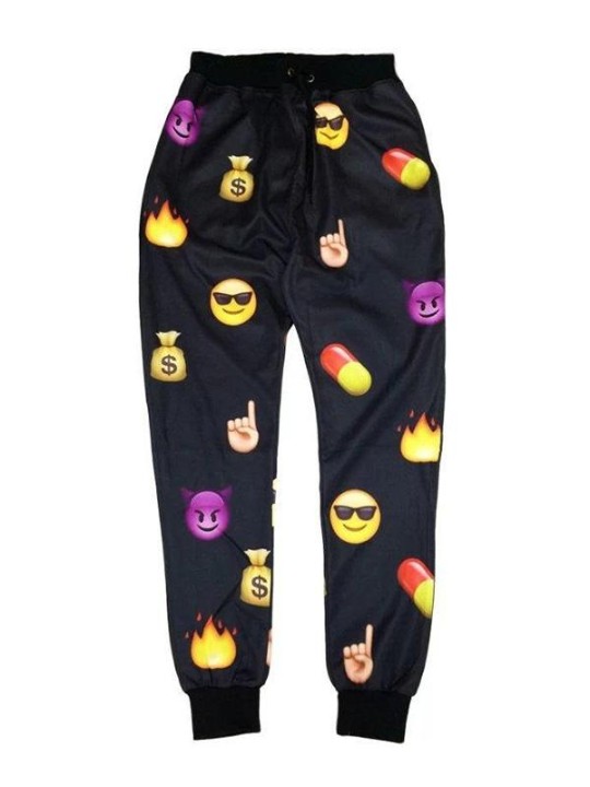Hommes / femmes mode dessin animé EMOJI drôle automne hiver impression épaissir 3D pantalon de sport Jogger