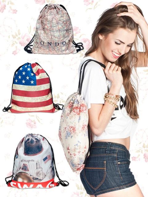 2015 Unisex Escolar Harajuku Dragsko Ryggsäck Utskrift Resor Softback Man Kvinnor Casual Ryggsäckar