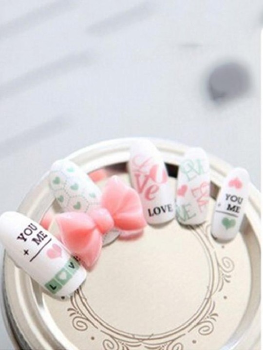 Women's Love Heart DIY  Sticker Nail Art Decals Nails Wraps  Nail Tools Manicure