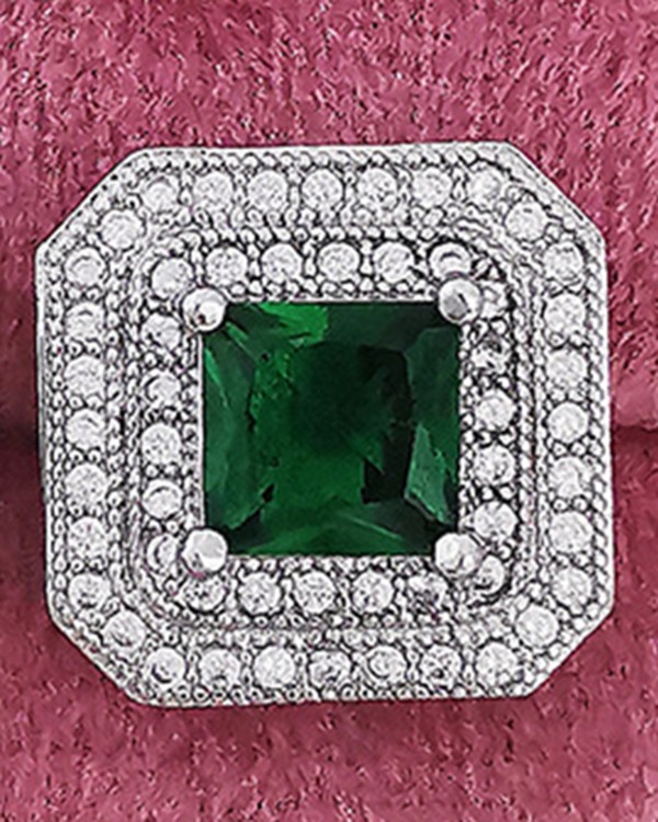 1Pair Square Shaped Rhinestone Stud Earrings