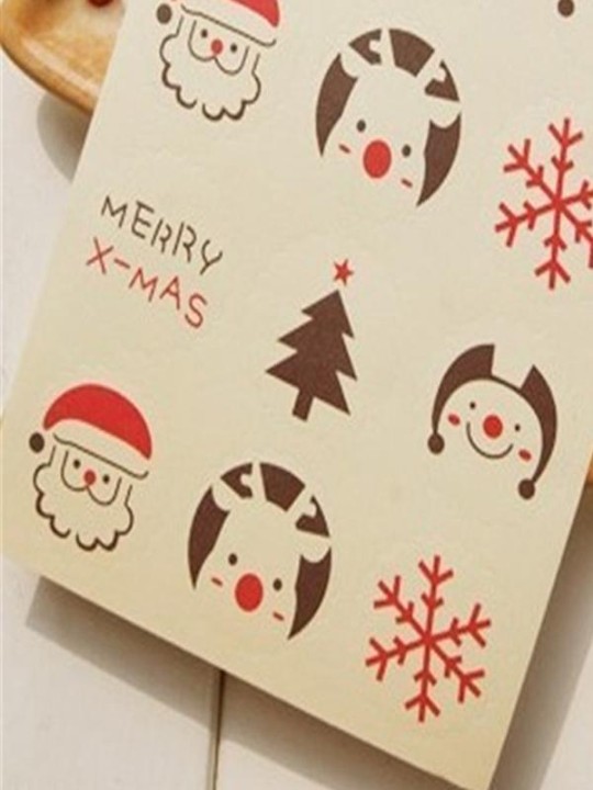 Weihnachten Muster Sealing Aufkleber Cupcake Cookies Paket Dekoration Zahnstocher Aufkleber Dichtungen Stickes