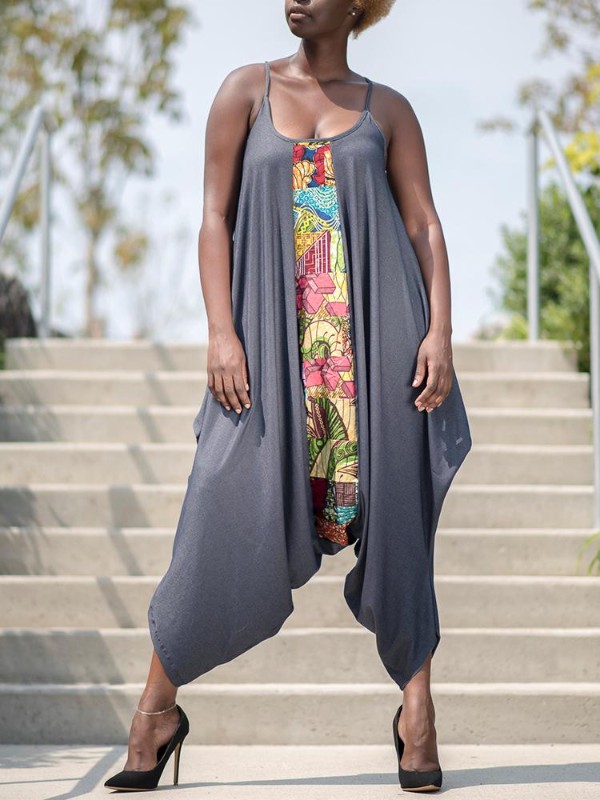 Dömu Jumpsuit Romper Spaghetti ól Ermalaus leikföt Harem buxur lausar