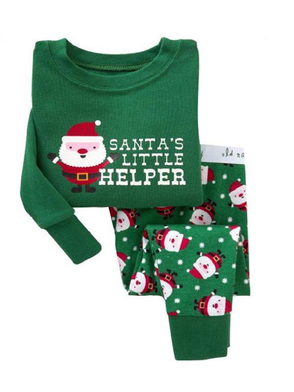 2-7 Jahre alt Weihnachten Kinder Kleidung Baumwolle warme Tops + Hosen Anzüge Kinder Pyjamas Nachtwäsche Sets