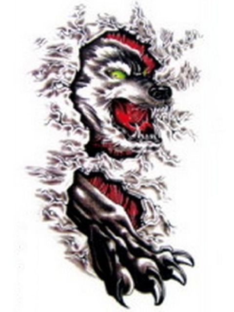 Mode coole Wolf Muster wasserdicht Tattoo Aufkleber Decals temporäre Tätowierung