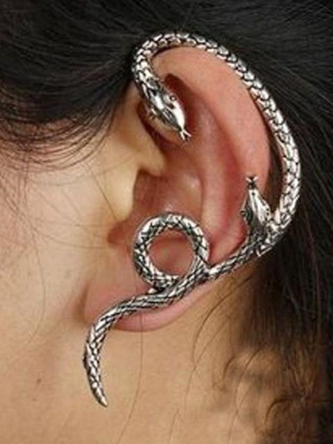 Moda Feminina New Personality Estilo Punk Cobra Design Ear Clip Ear Stud Brincos