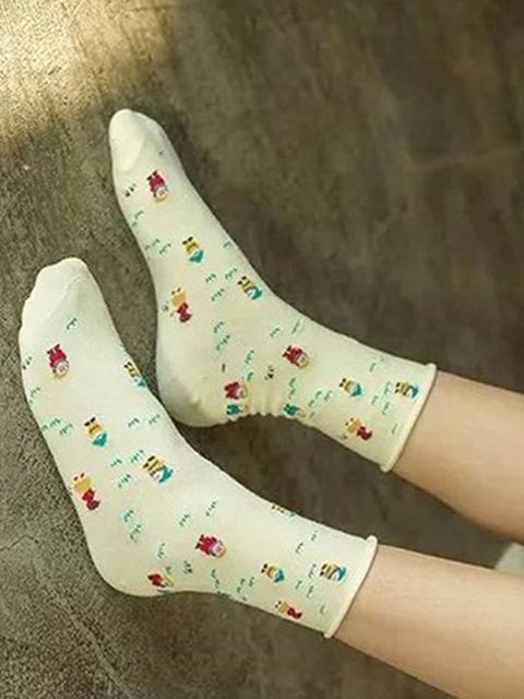 Christmas Warm Thick Cotton Women Socks Outdoor Cartoon Santa Socks Soft Short Socks