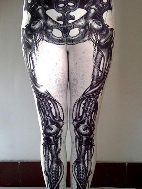 Slim Fit stafræn höfuðkúpuprentun kvenna með háum mittisleggings blýantabuxum